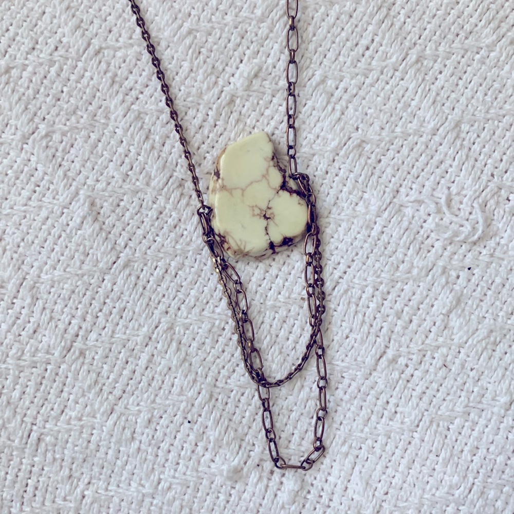 Boho Handmade Rough Stone Necklace - Picture 4 of 5